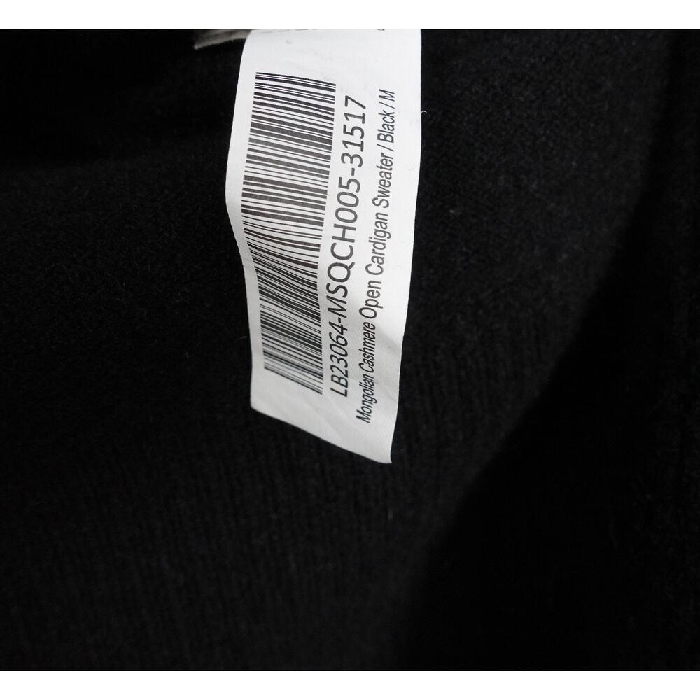 GUC Quince Black Mongolian Cashmere Open Cardigan Sweater Medium 1002 - Picture 9 of 12